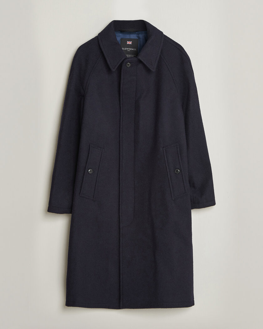 Gloverall Hynes Wool Coat Navy – Bleu