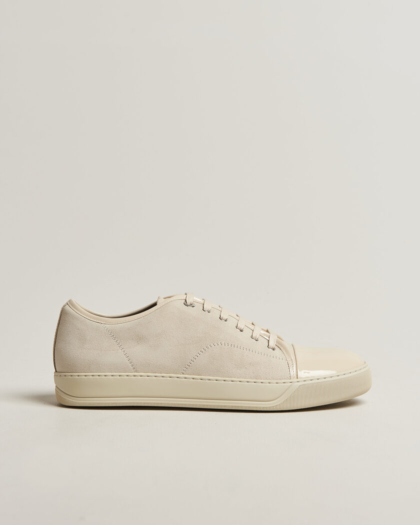  Lanvin DBB1 Patent Cap Toe Sneaker Light Beige – Beige