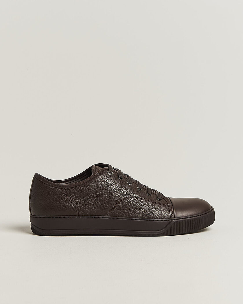 Lanvin DBB1 Grain Leather Cap Toe Sneaker Brown – Marron