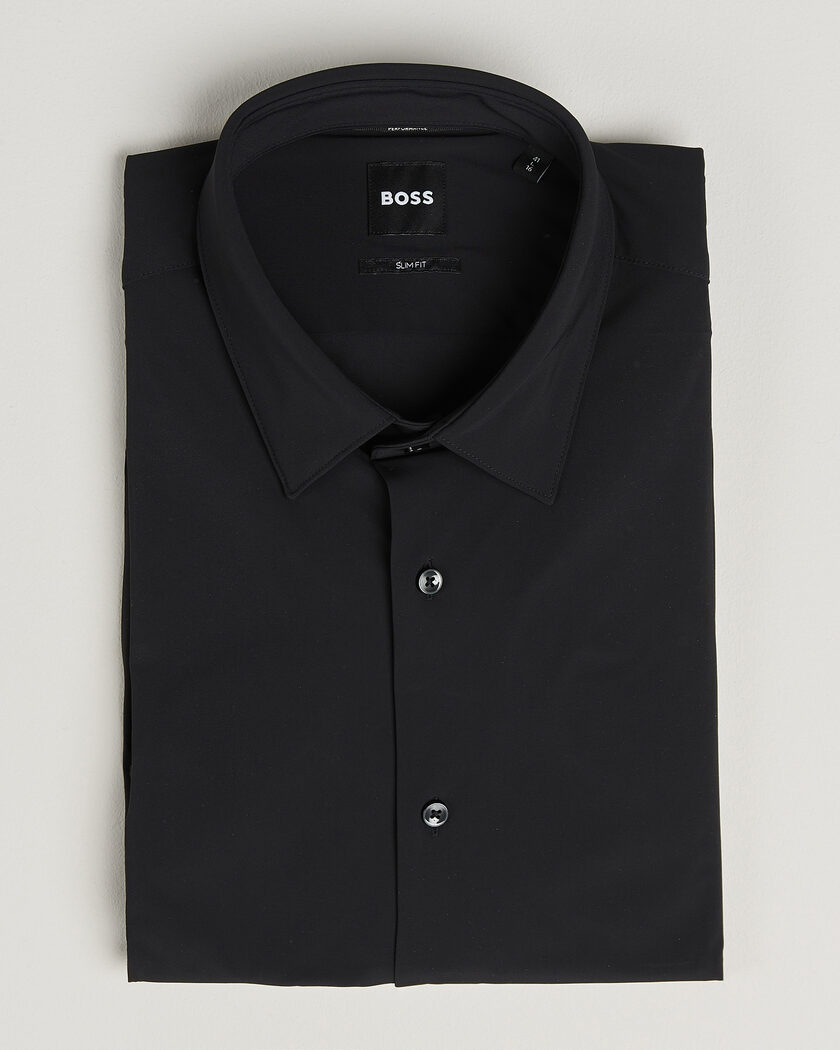 BOSS BLACK Hank 4-Way Stretch Shirt Black – Noir