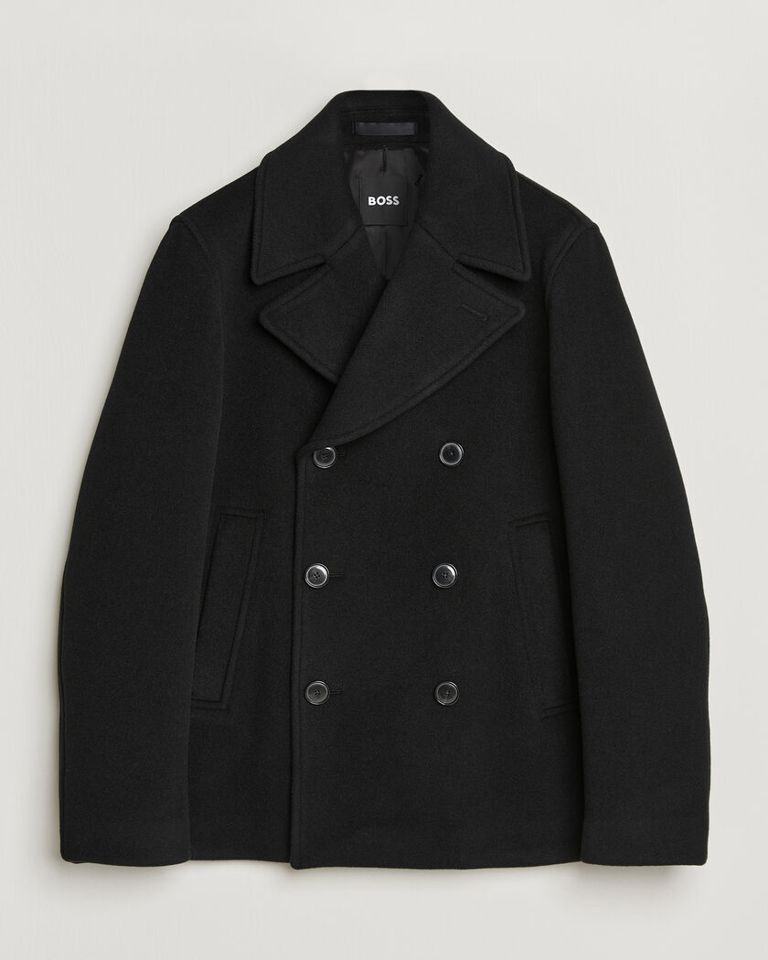 BOSS BLACK Hyde Wool Peacoat Black – Noir