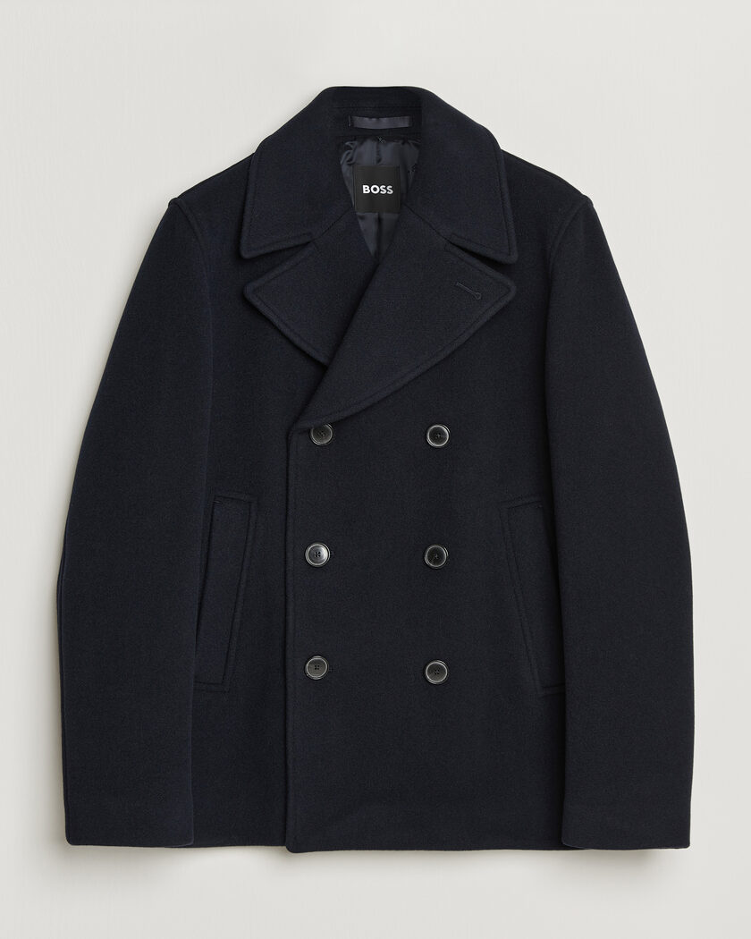 BOSS BLACK Hyde Wool Peacoat Dark Blue – Bleu