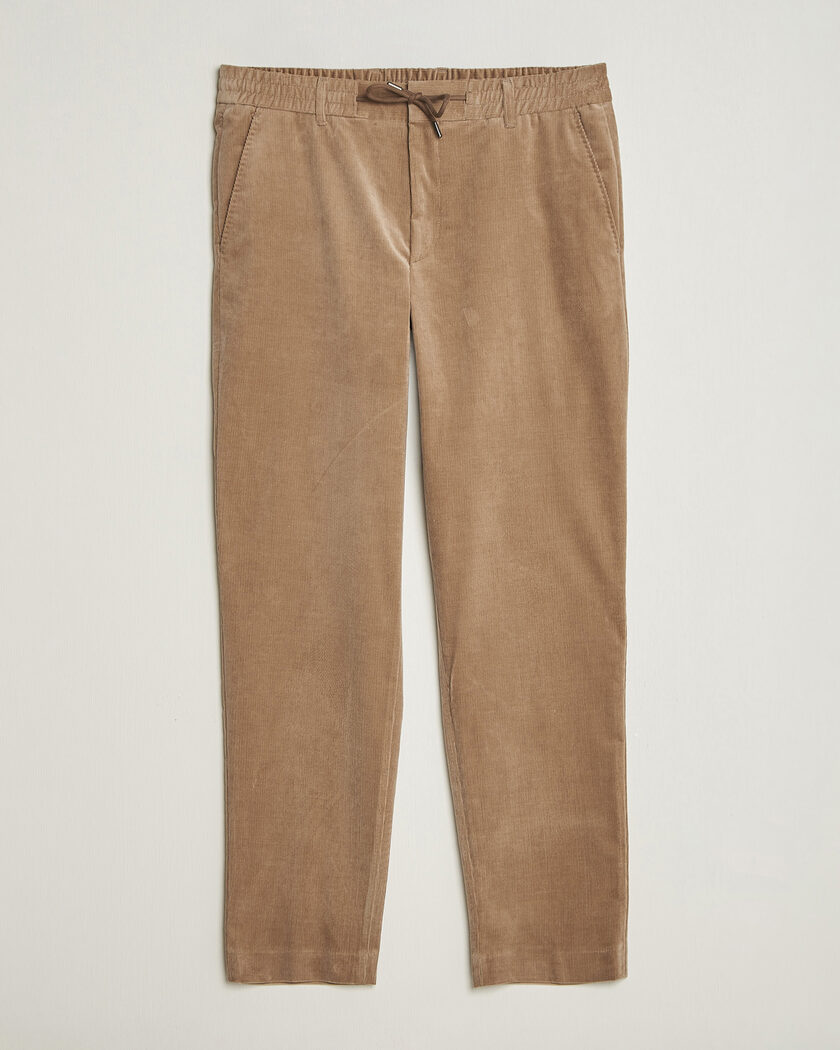 BOSS BLACK Perin Corduroy Drawstring Trousers Open Brown – Marron