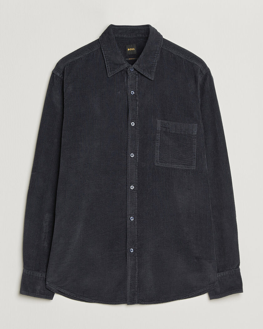 BOSS ORANGE Relegant Corduroy Shirt Dark Blue – Bleu