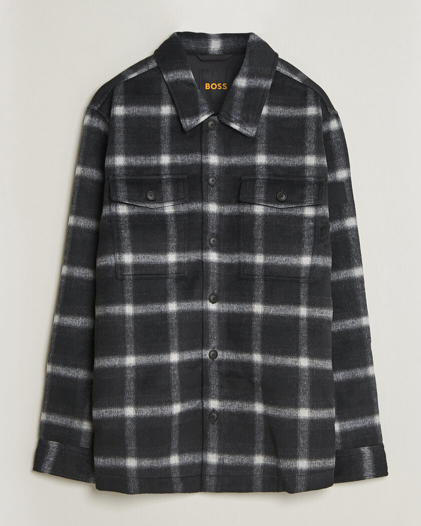 BOSS ORANGE Losky Flannel Checked Overshirt Black – Noir