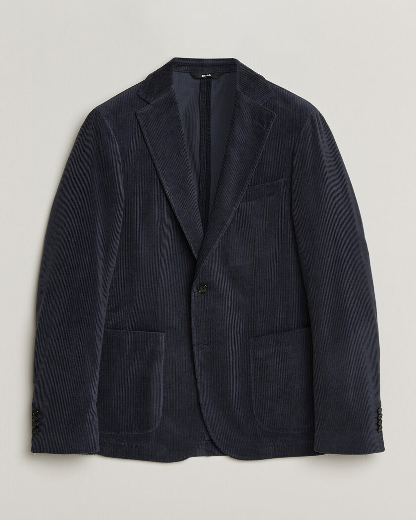 BOSS BLACK Hanry Corduroy Suit Blazer Open Blue – Bleu