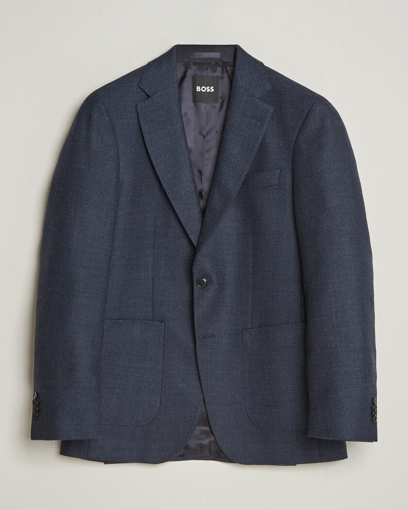 BOSS BLACK Hutson Wool Patch Pocket Blazer Dark Blue – Bleu