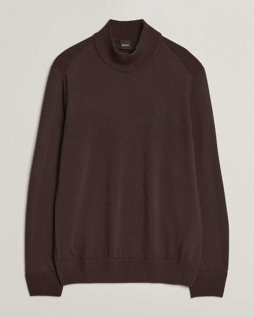 BOSS ORANGE Avac Knitted Turtleneck Dark Brown – Marron