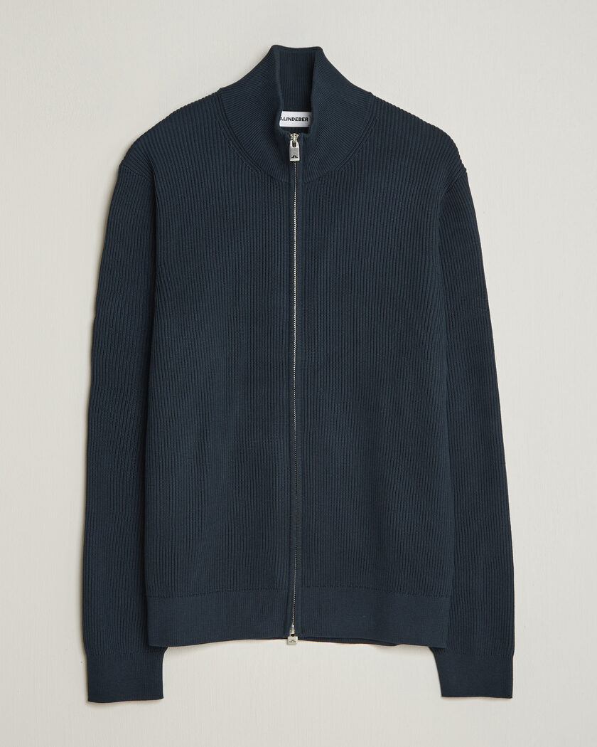 J.Lindeberg Alexis Cotton Full Zip JL Navy – Bleu