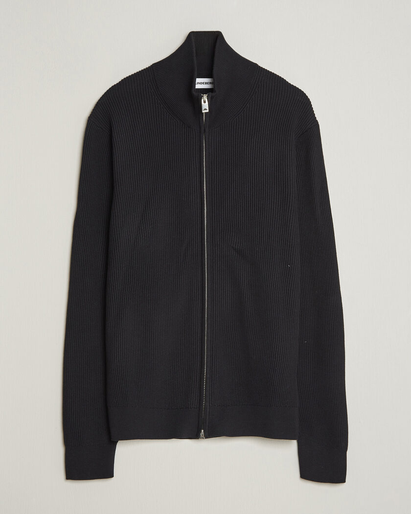 J.Lindeberg Alexis Cotton Full Zip Black – Noir