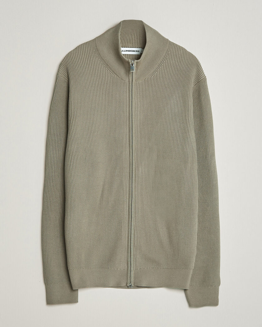 J.Lindeberg Alexis Cotton Full Zip Brindle – Vert