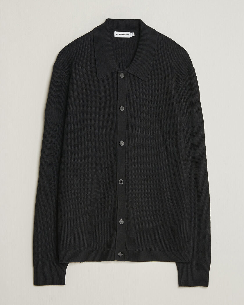 J.Lindeberg Willem Knitted Cardigan Black – Noir