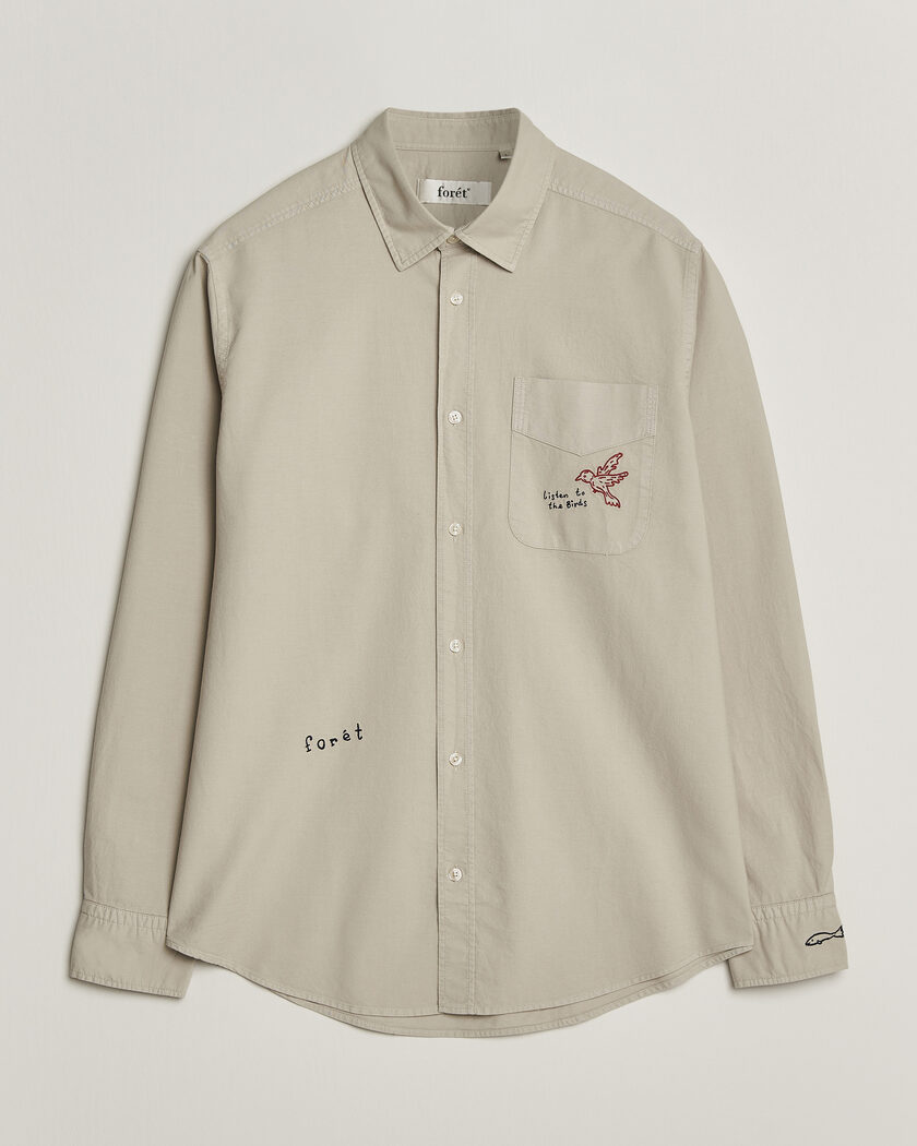 Forét Maple Embroidery Oxford Shirt Oat – Beige
