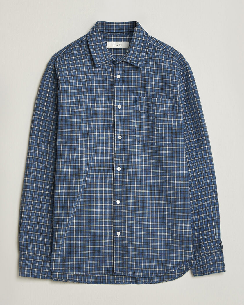 Forét Ridge Flannel Check Shirt Navy – Bleu