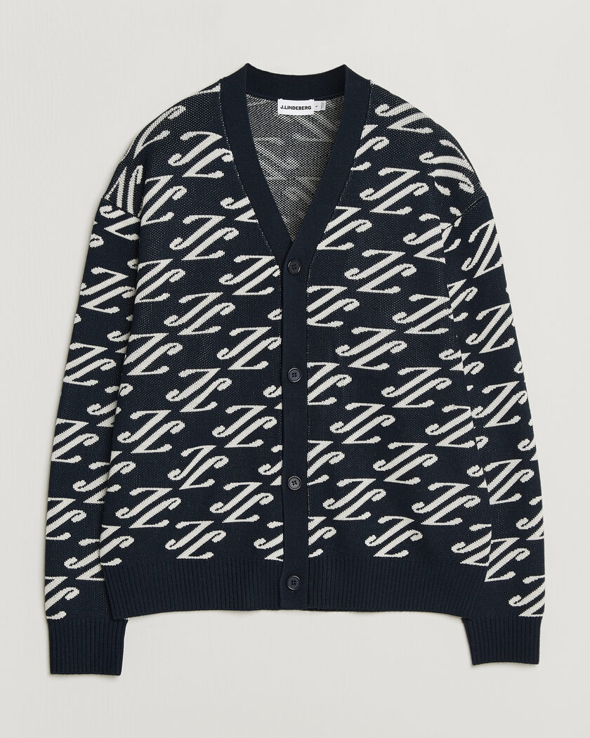 J.Lindeberg Denny Jacquard Cardigan JL Navy – Bleu