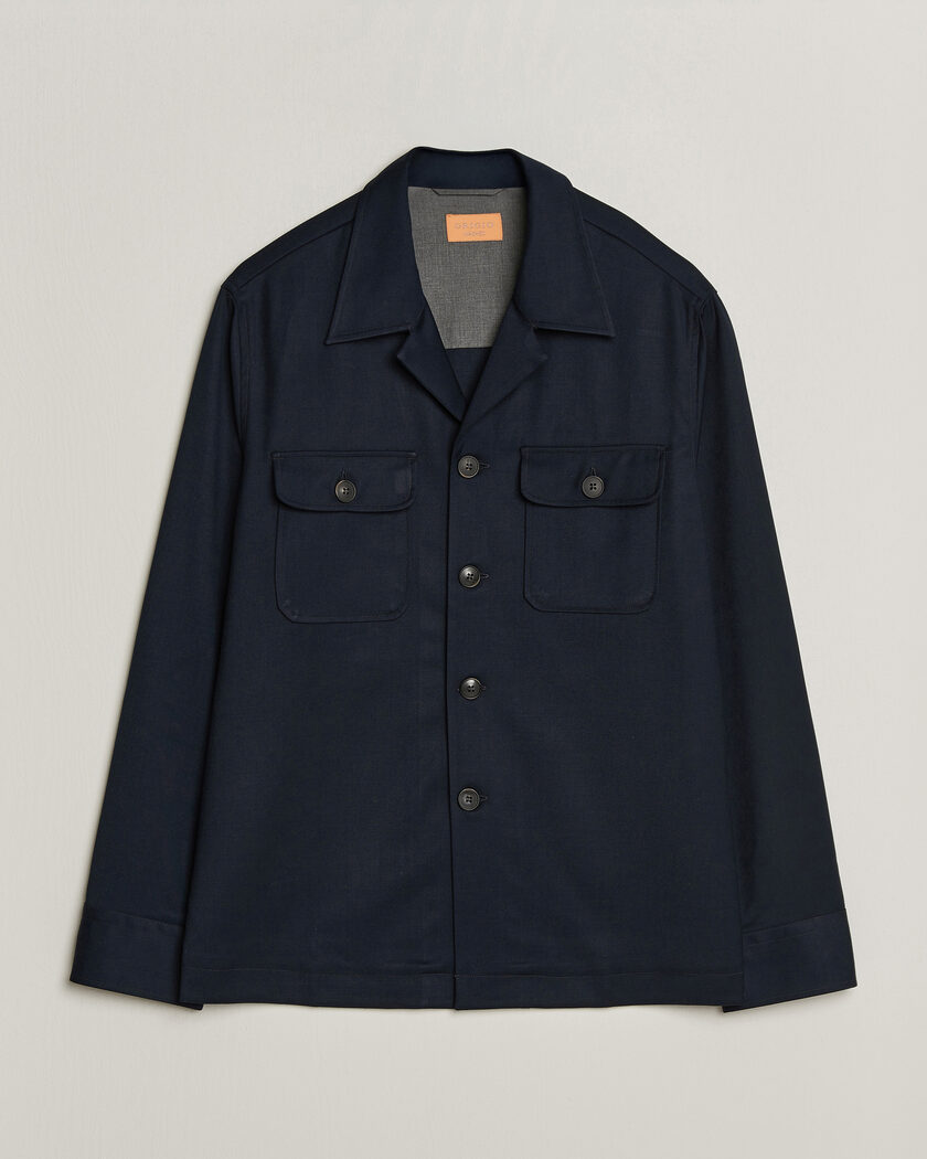 Grigio Twill Overshirt Navy – Bleu