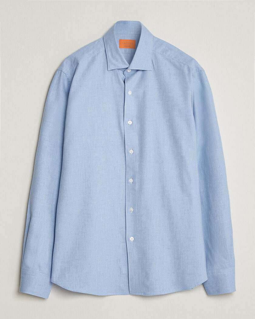 Grigio Washed Flannel Shirt Light Blue – Bleu