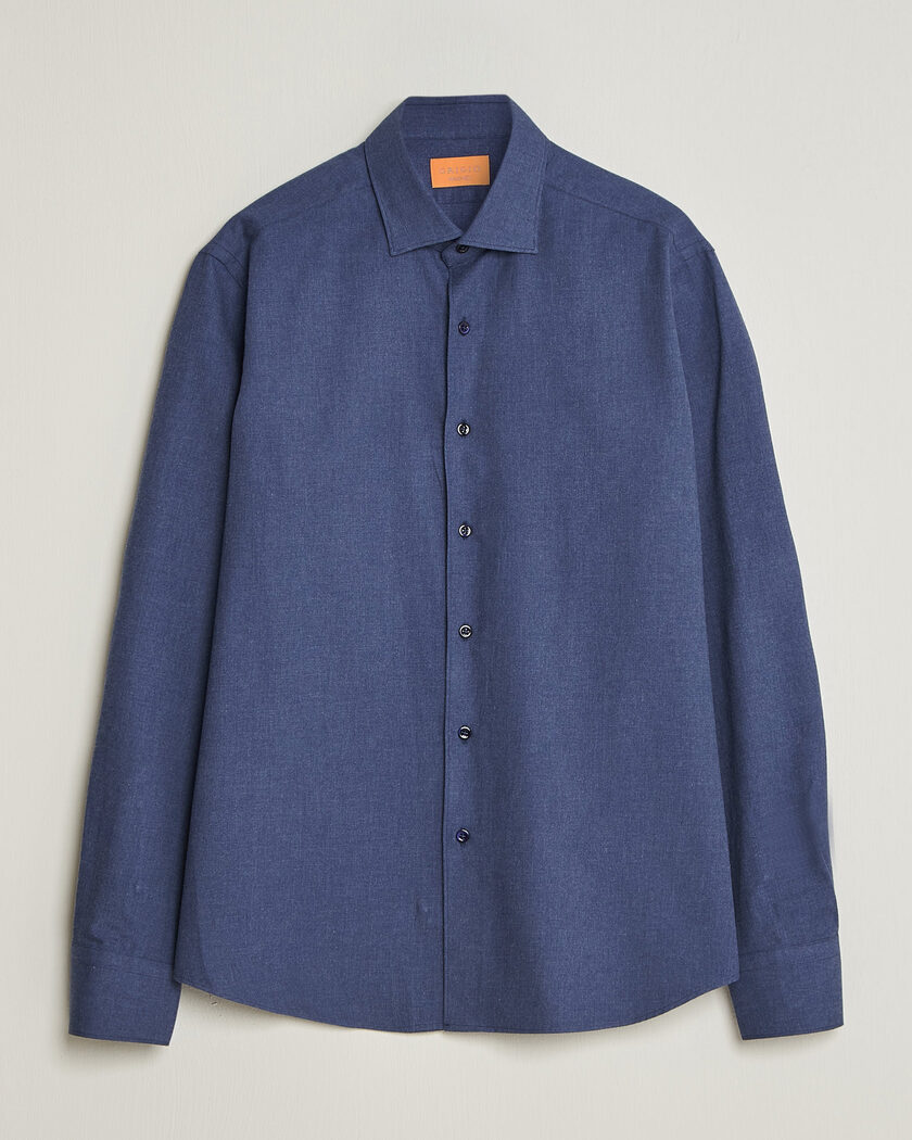 Grigio Washed Flannel Shirt Navy – Bleu