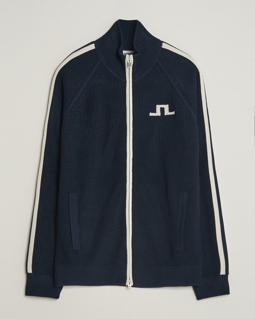 J.Lindeberg Craig Knitted Full Zip JL Navy – Bleu