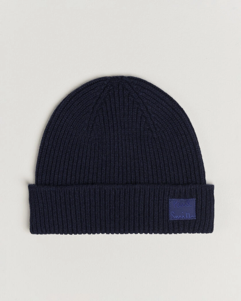 Paul Smith Cashmere Beanie Navy – Bleu