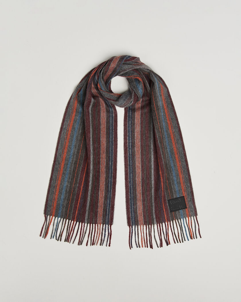 Paul Smith Lambswool Striped Scarf Red – Multicolore