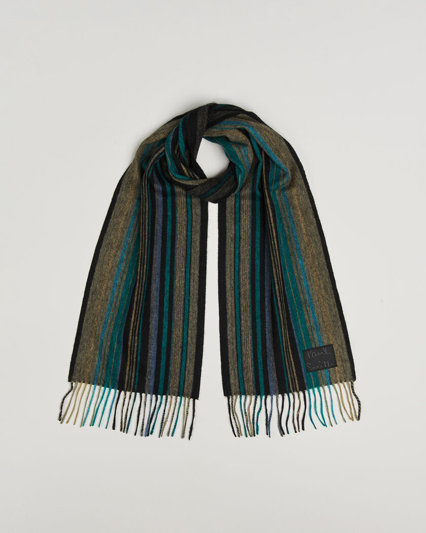 Paul Smith Lambswool Striped Scarf Black – Multicolore