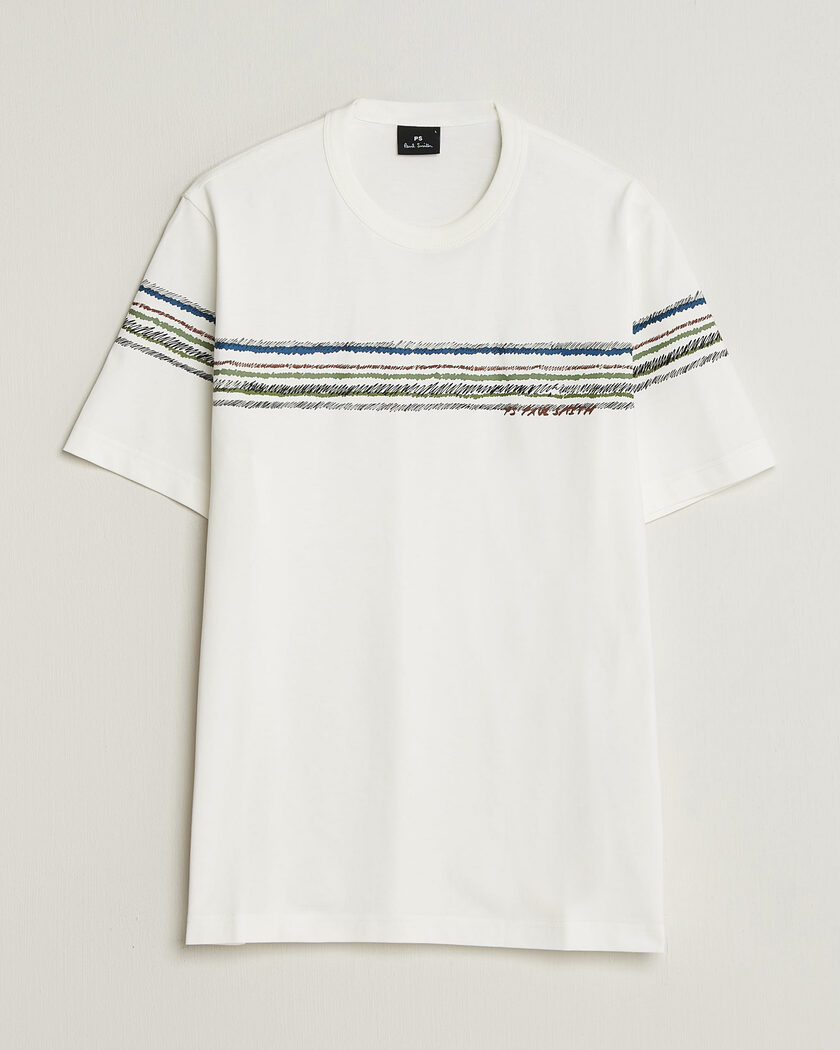 PS Paul Smith Stripes Crew Neck T-Shirt White – Blanc