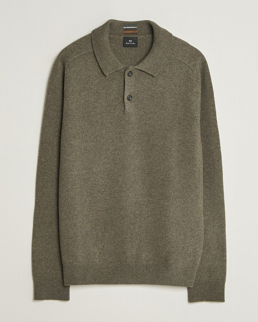PS Paul Smith Wool Knitted Polo Green – Vert