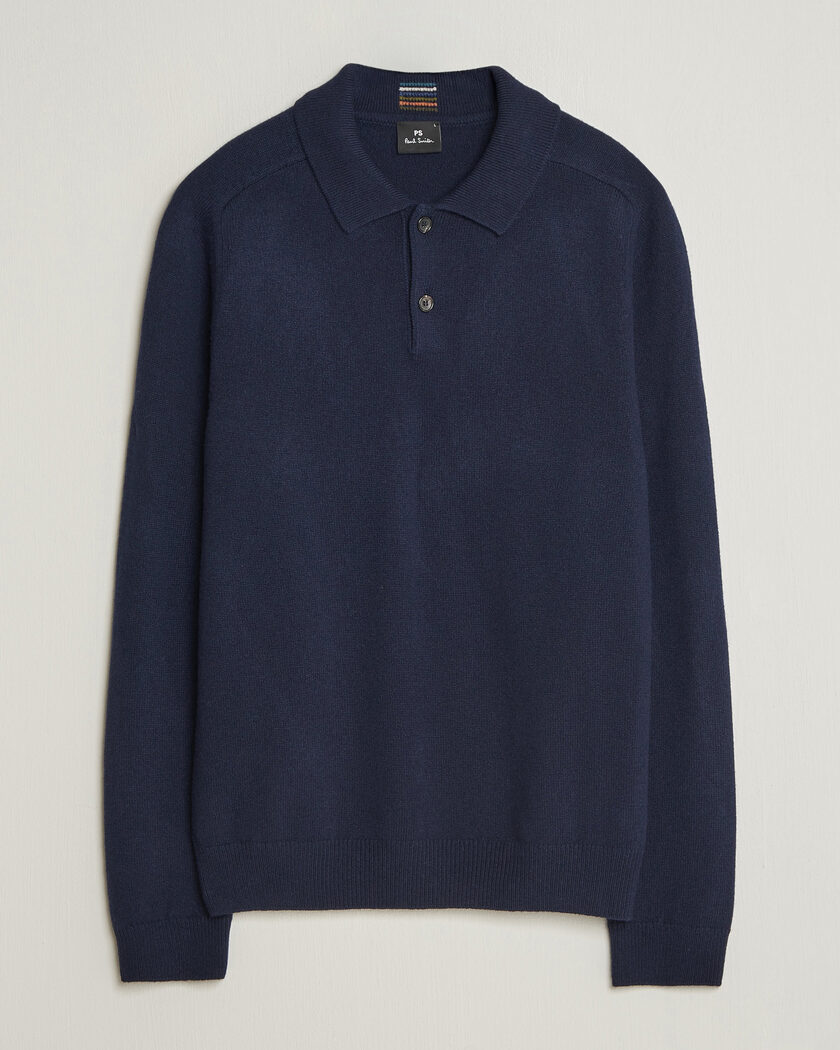 PS Paul Smith Wool Knitted Polo Navy – Bleu