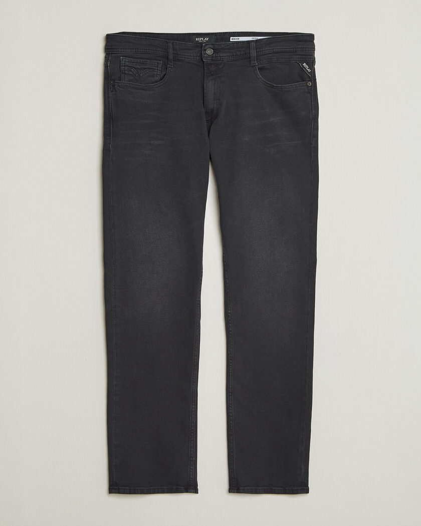 Replay Rocco Comfort Fit Powerstretch Jeans Washed Black – Noir