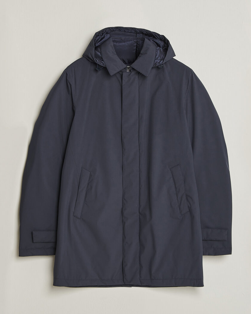 Herno Waterproof Nylon Coat Navy – Bleu