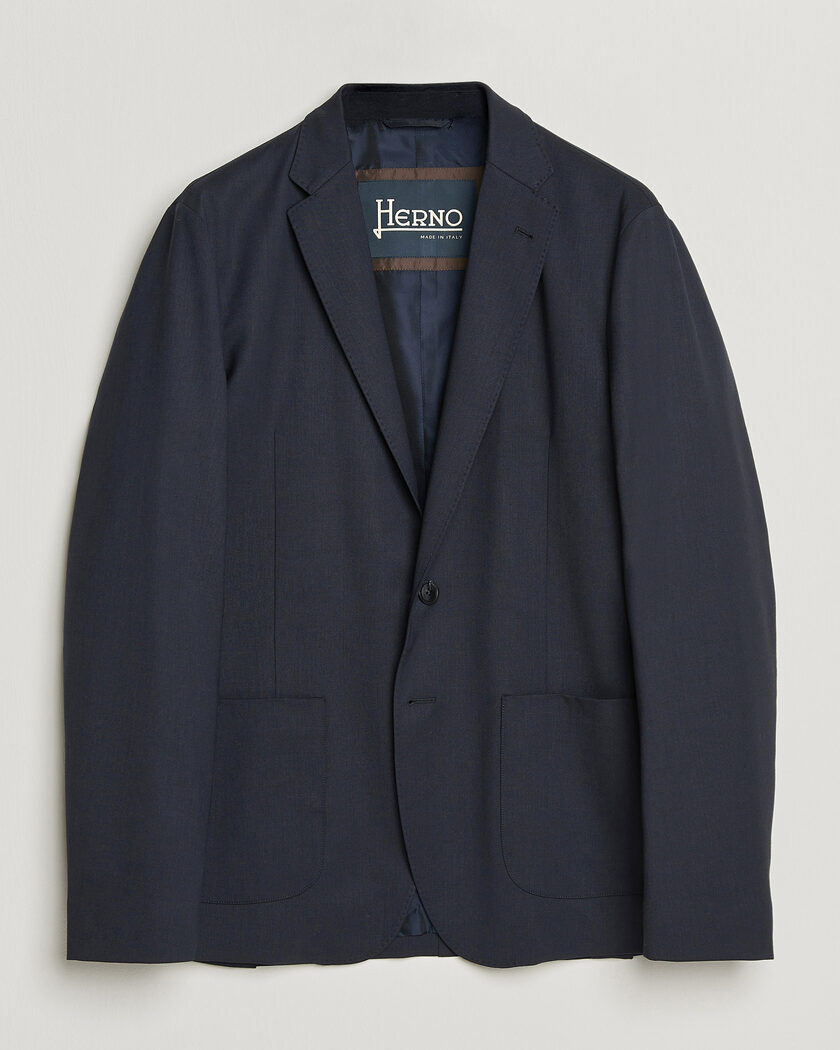 Herno Wool Blazer Navy – Bleu