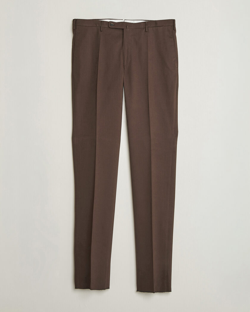 Incotex Regular Fit Cotton/Cashmere Trousers Military – Marron