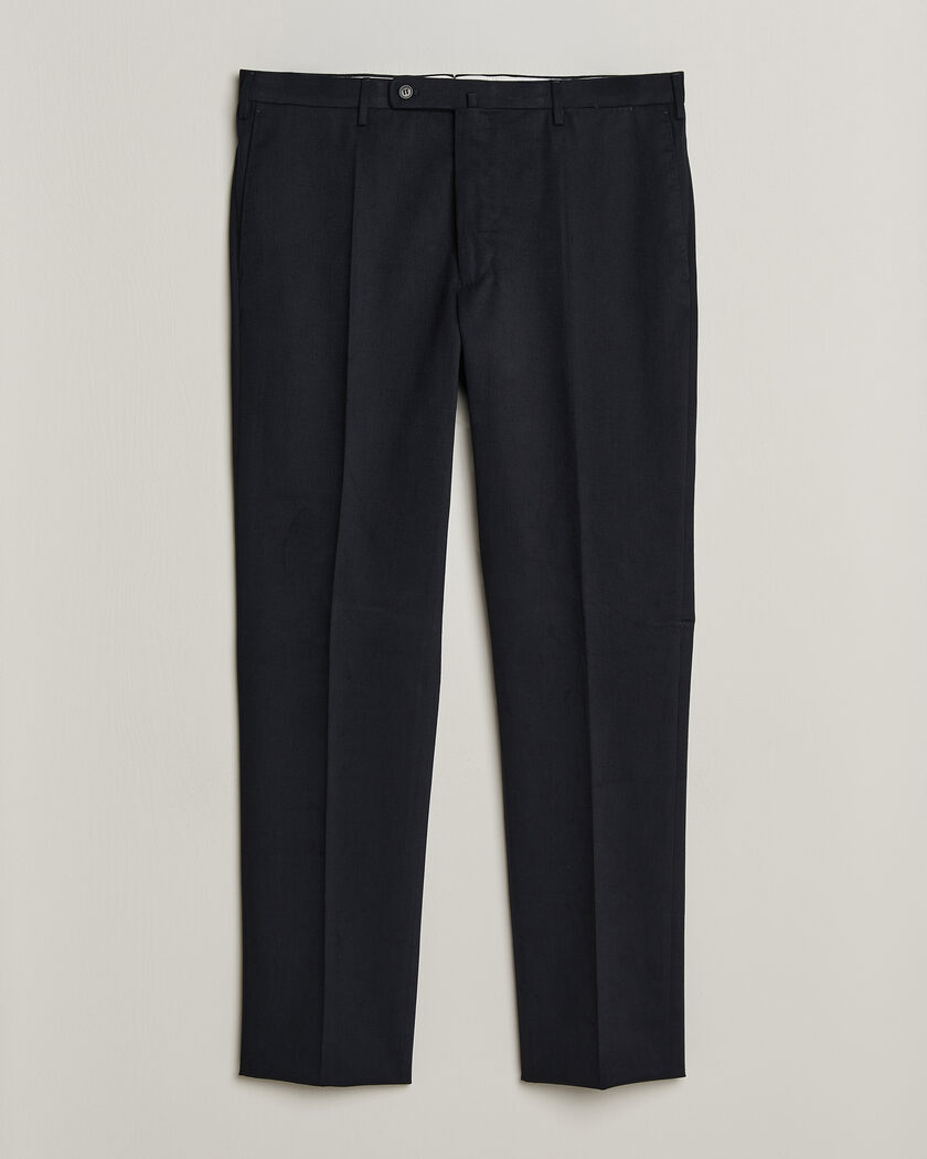 Incotex Regular Fit Cotton/Cashmere Trousers Navy – Bleu