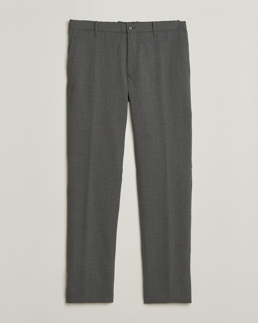 Incotex Slim Fit Washable Flannel Trousers Grey Melange – Gris