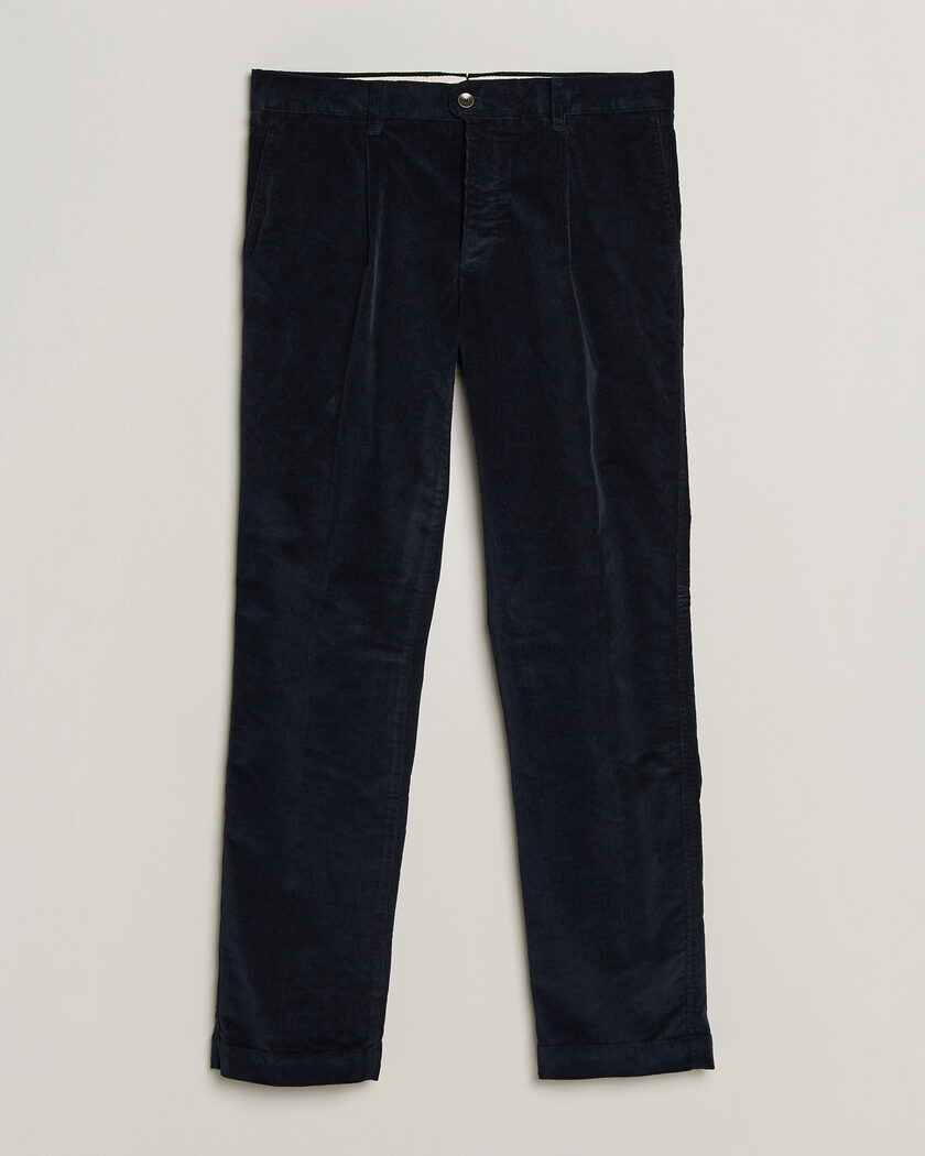 Incotex Regular Fit Washed Corduroy Slacks Navy – Bleu