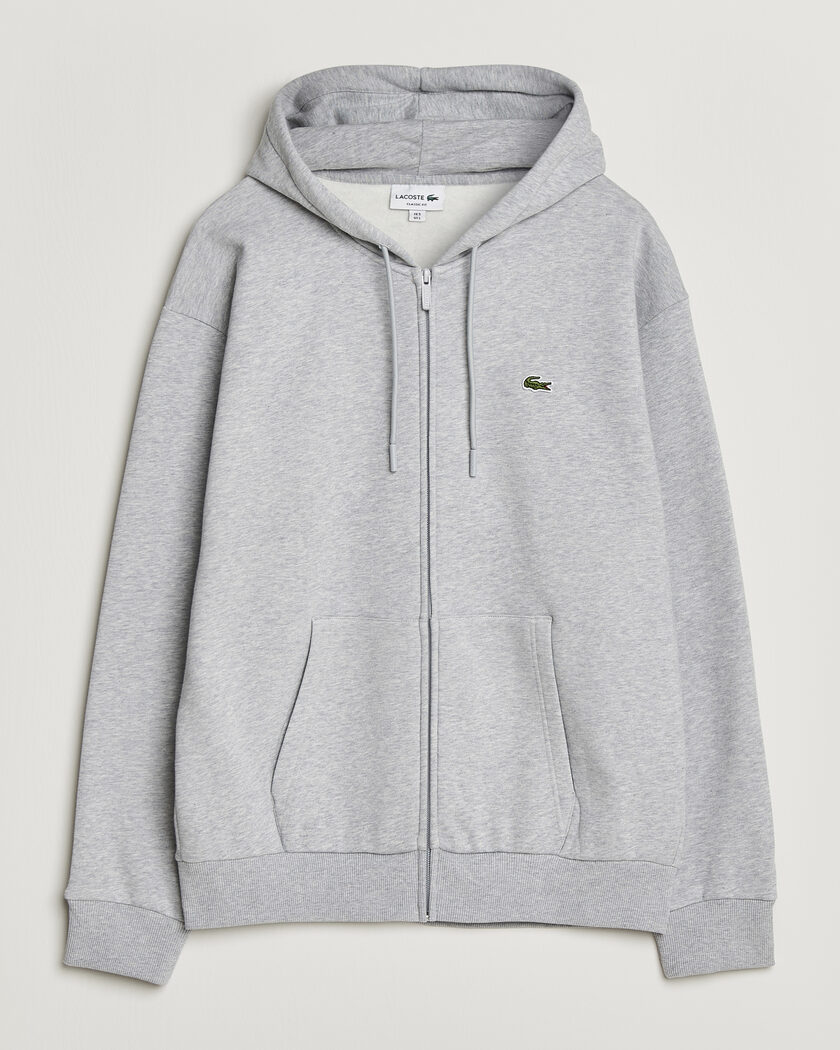 Lacoste Full Zip Hoodie Silver Chine – Gris
