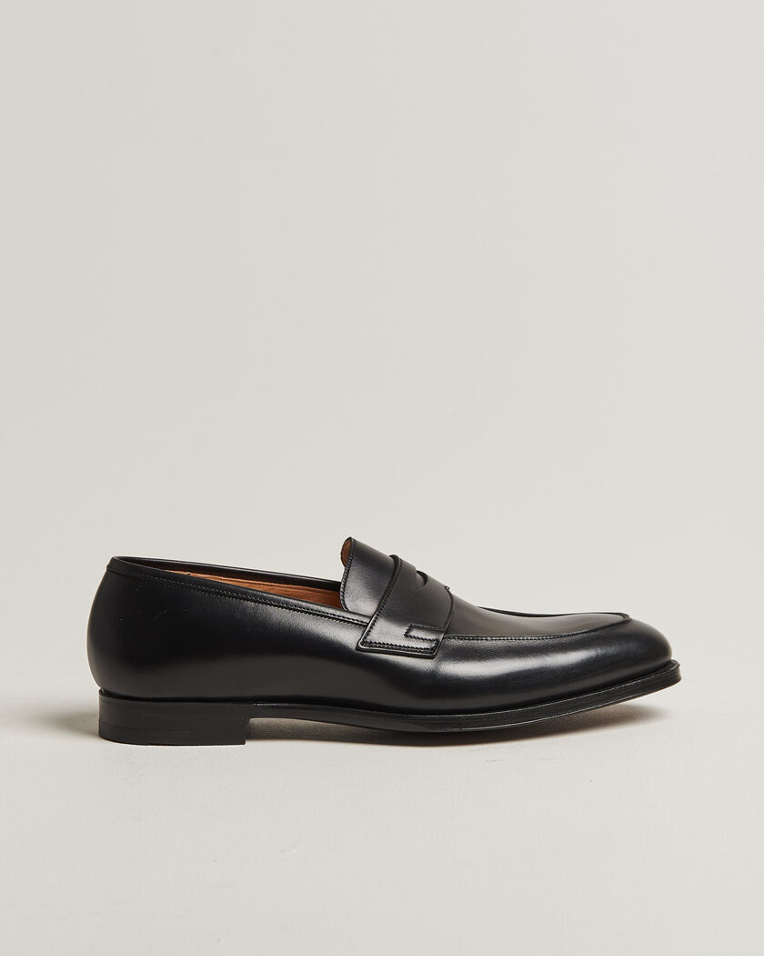 Crockett & Jones Crawford Handgrade Penny Loafer Black Calf – Noir
