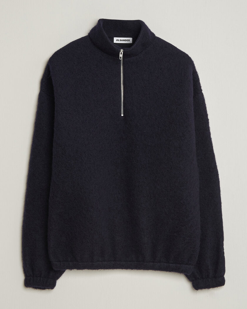  Jil Sander Half Zip Fleece Sweater Navy – Bleu