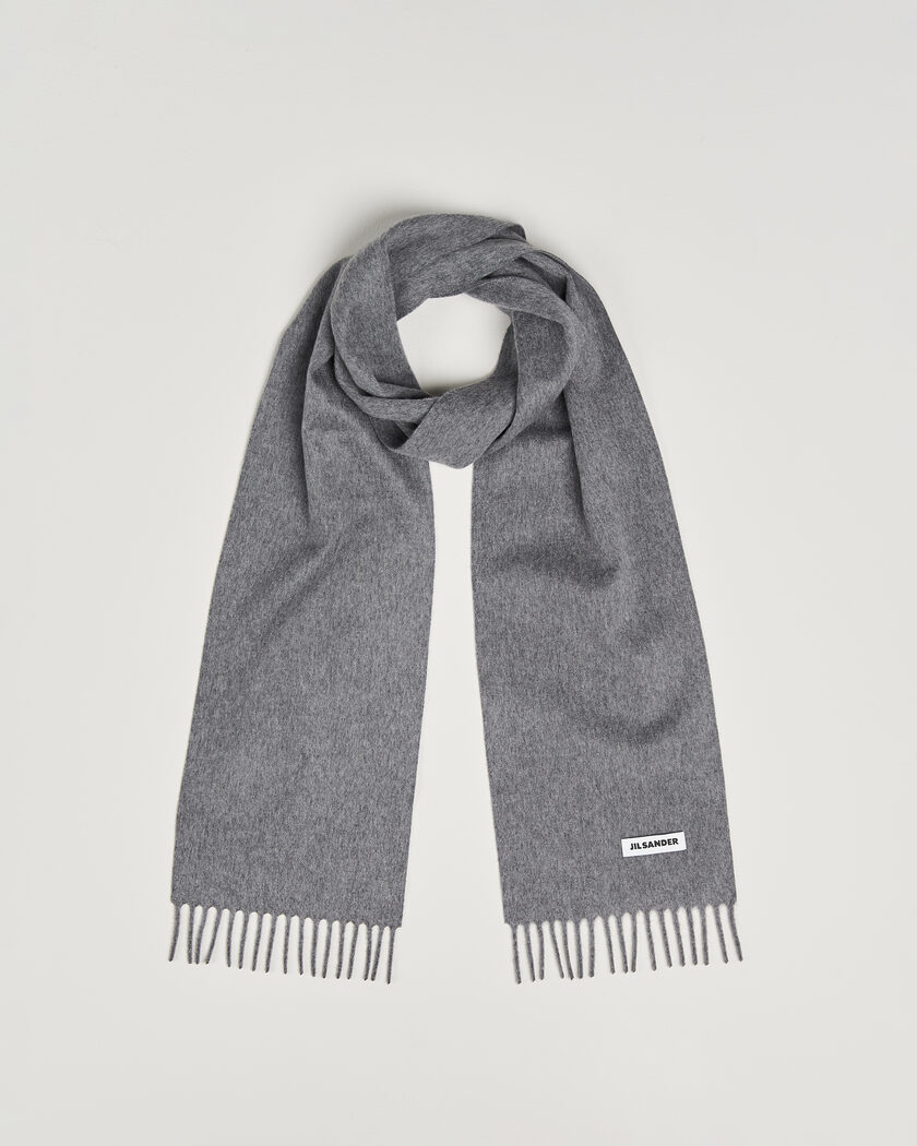 Jil Sander Plain Logo Scarf Grey Melange – Gris