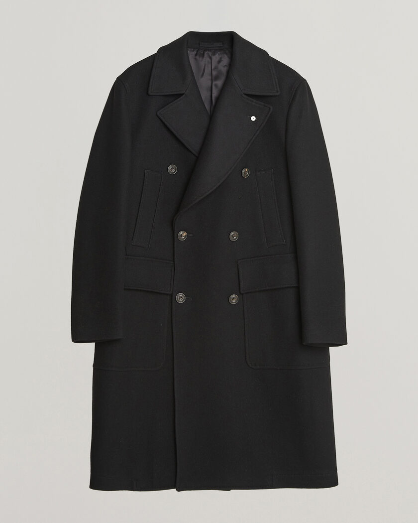 L.B.M. 1911 Double Breasted Wool/Cashmere Coat Black – Noir