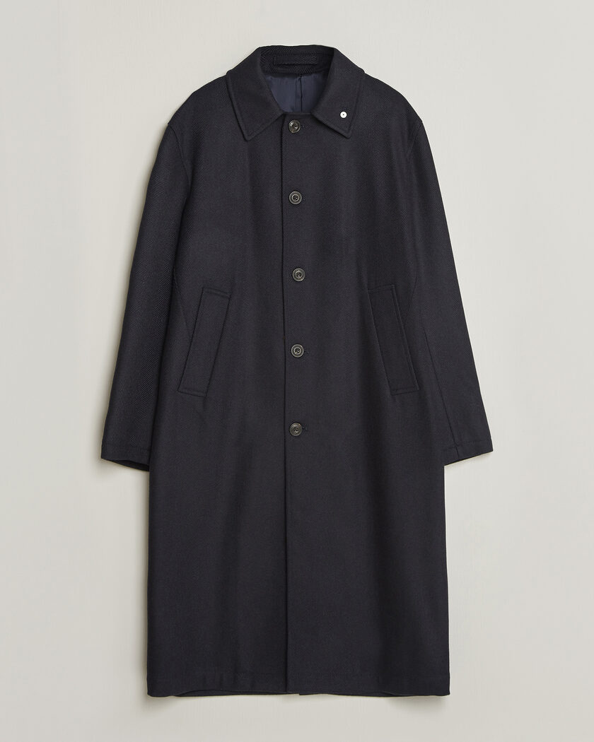 L.B.M. 1911 Wool/Cashmere Raglan Coat Navy – Bleu