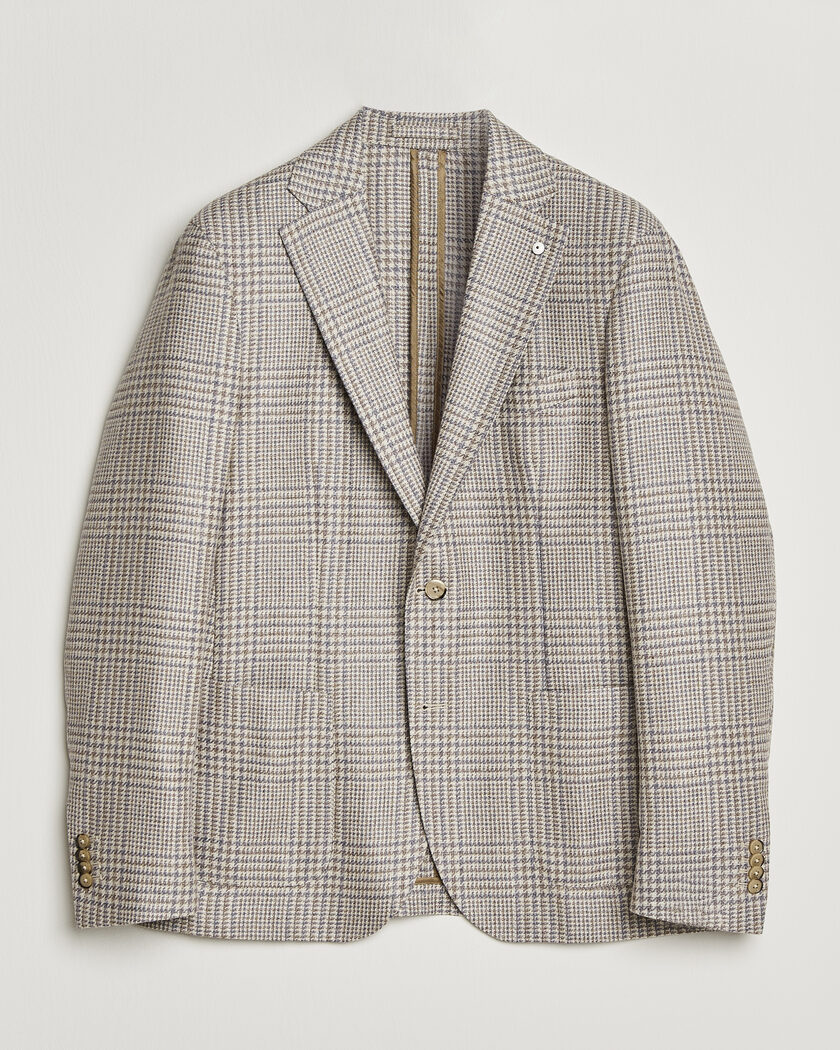 L.B.M. 1911 Jack Regular Check Wool/Cashmere/Silk Blazer Brown – Marron