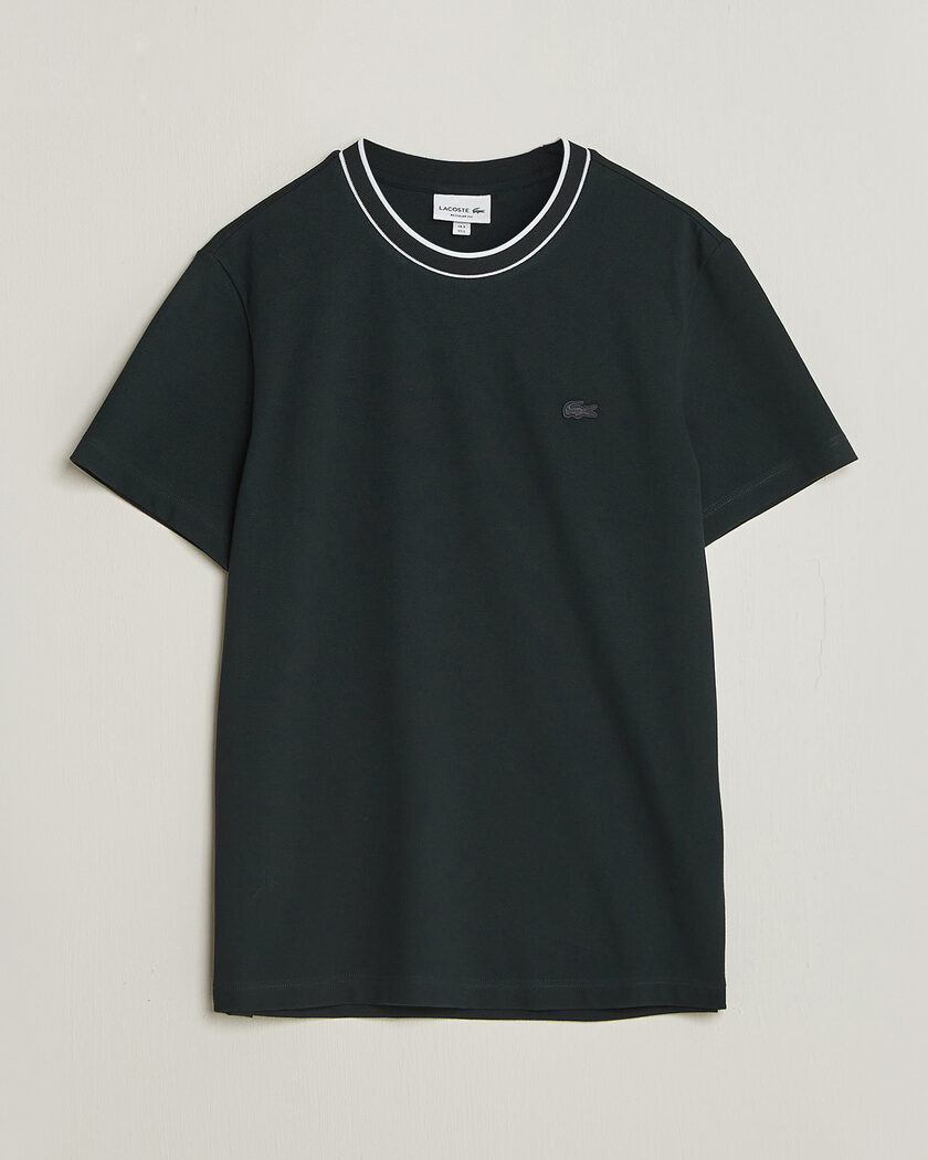 Lacoste Contrast Rib Piqué T-Shirt Dark Varech – Vert