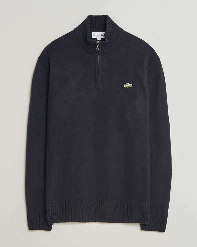 Lacoste Carded Wool Half Zip Navy Blue – Bleu