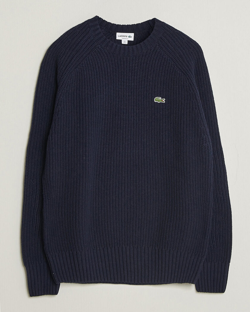 Lacoste Heavy Wool Knitted Sweater Navy Blue – Bleu