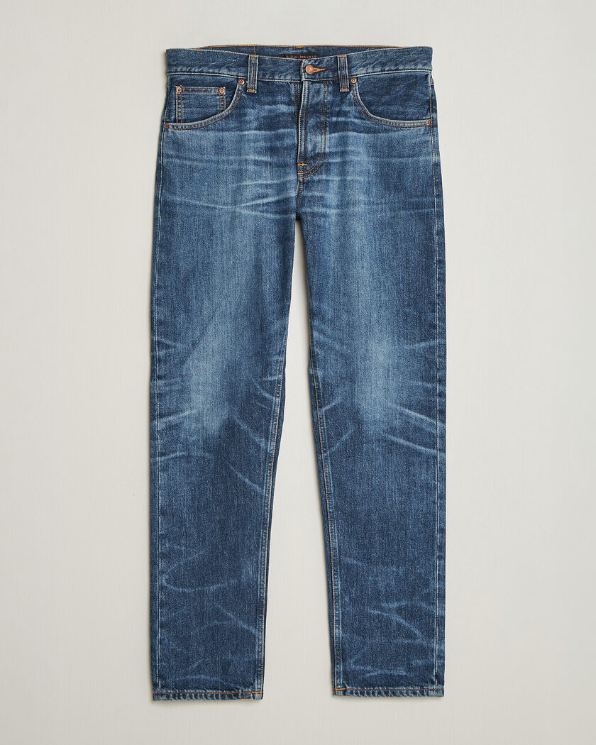Nudie Jeans Steady Eddie II Jeans Twisted Tracks – Bleu