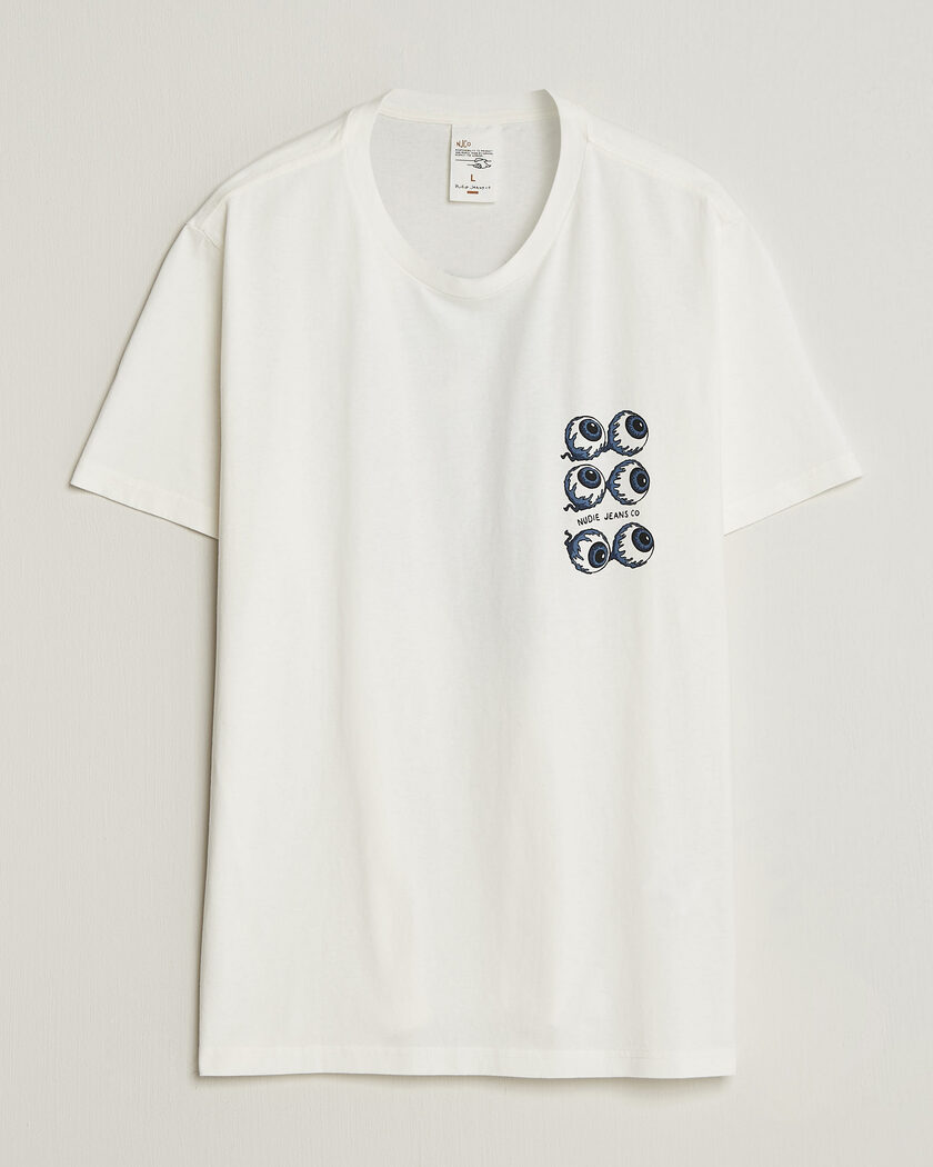 Nudie Jeans Roy Wall Crack T-Shirt Chalk White – Blanc