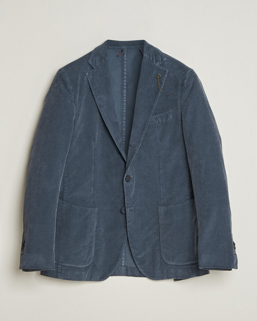 Santaniello Corduroy Patch Pocket Blazer Iron Blue – Bleu