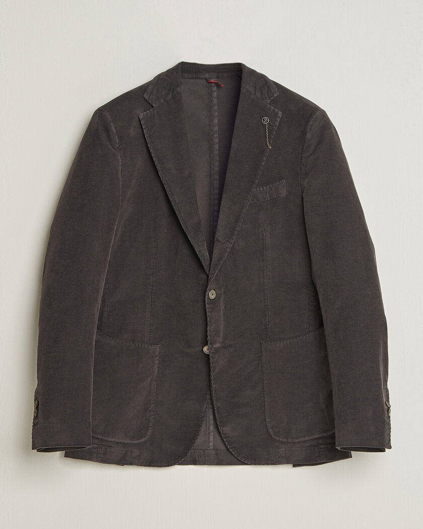 Santaniello Corduroy Patch Pocket Blazer Dark Grey – Gris